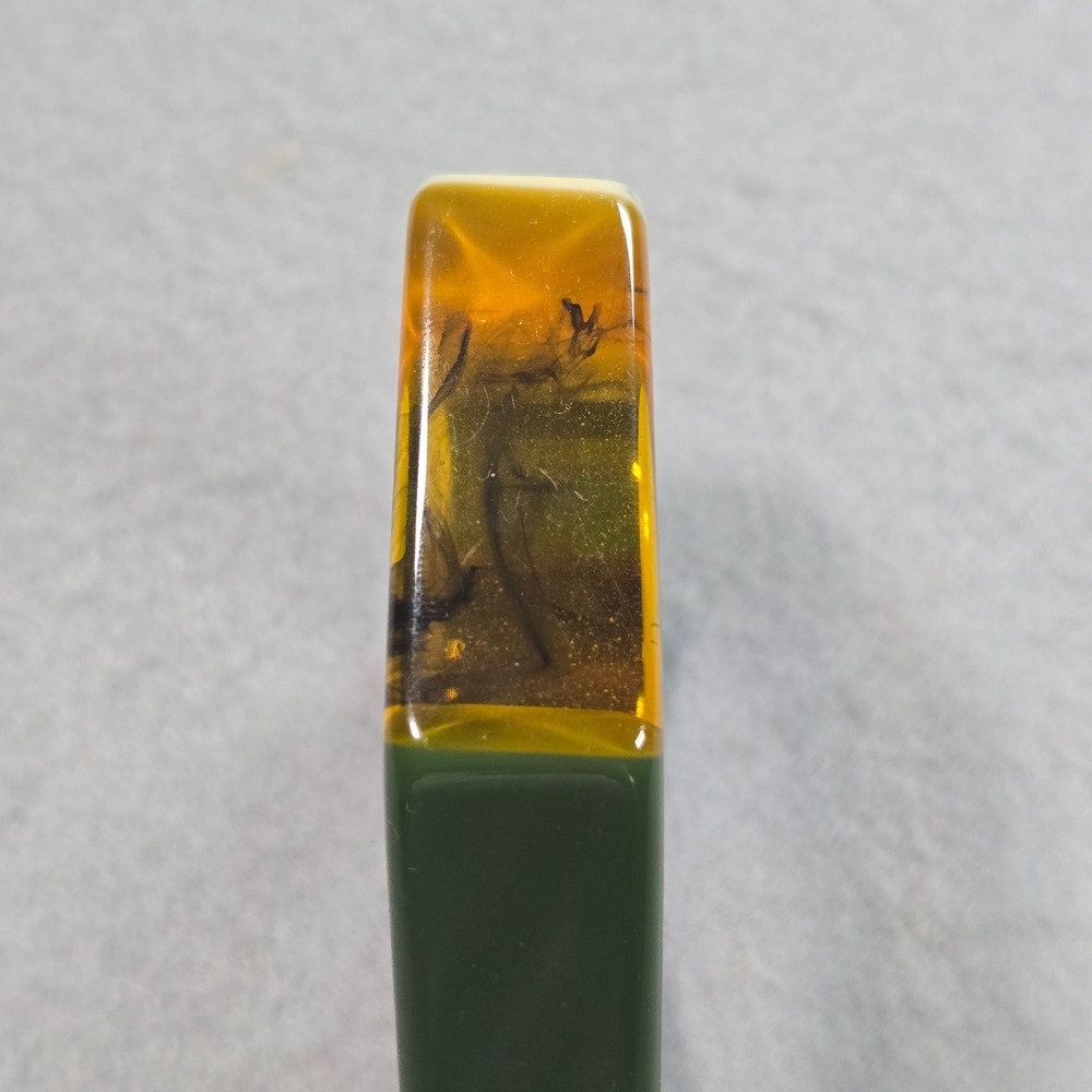Plunder Hexagon Bangle Bracelet Womens OS Green Amber Marbled Resin‎ Geometric - Picture 3 of 6